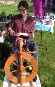 Spinning demo at the Museum Market